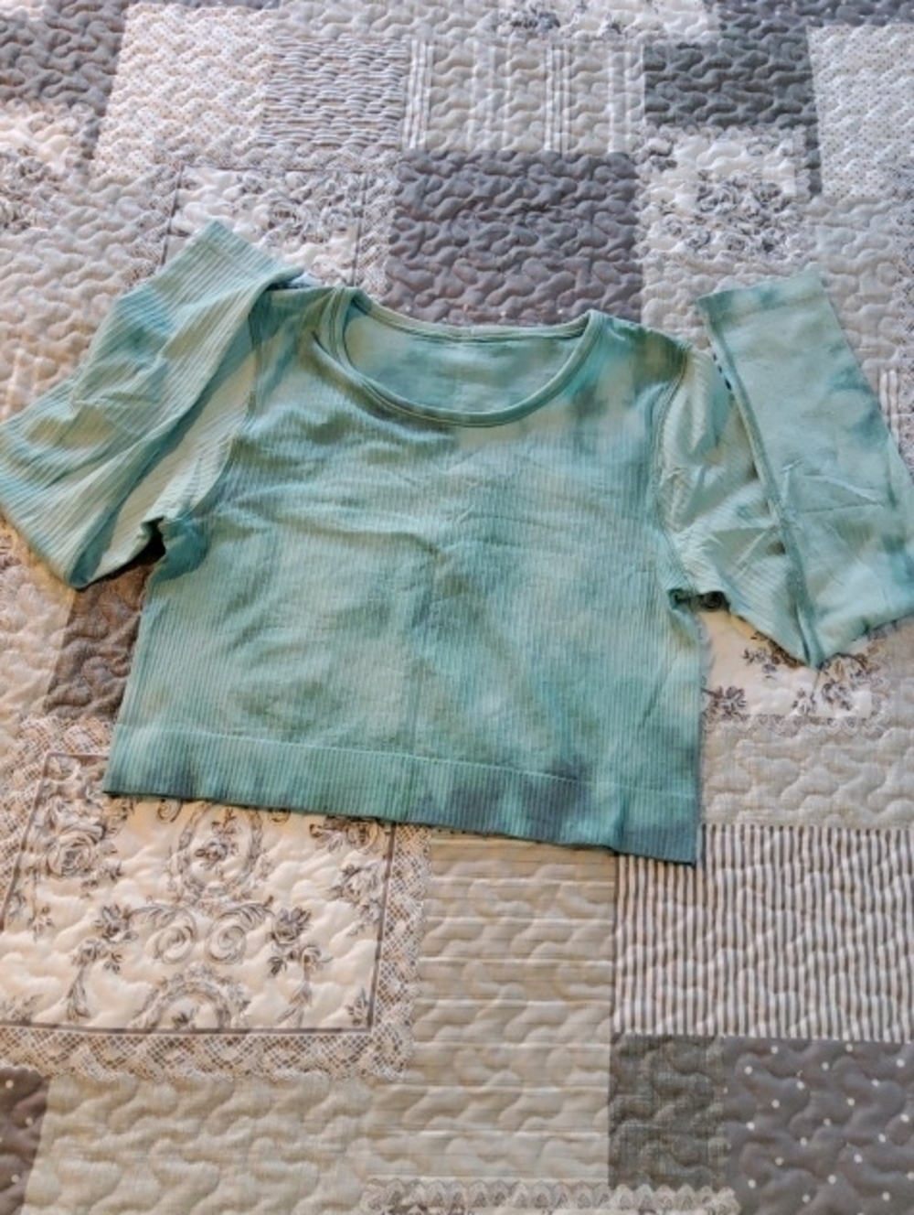 lululemon athletica Ribbed Crop Long-Sleeve Top in Tidewater Green